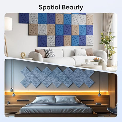 UNECHO 12 Pack 12" X 12" X 0.4" Acoustic Panels - Image 5