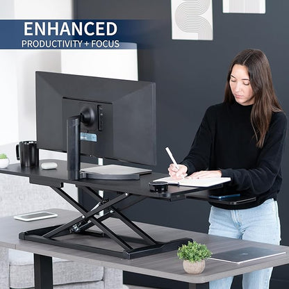 VIVO 48 inch Desk Converter, K Series, Height Adjustable Sit to Stand Riser - Image 4