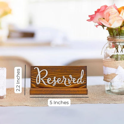 Darware Wooden Reserved Signs for Tables; Rustic Real Table Signs - Image 6
