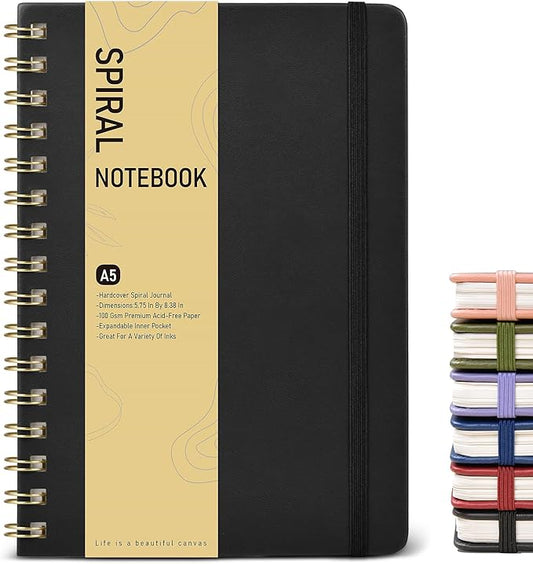 Dotted Spiral Journal Notebook, A5 Hardcover Spiral Journals by Unknown