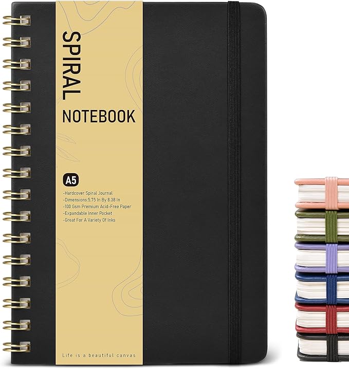 Graph Spiral Journal Notebook, A5 Hardcover Spiral Journals by Unknown