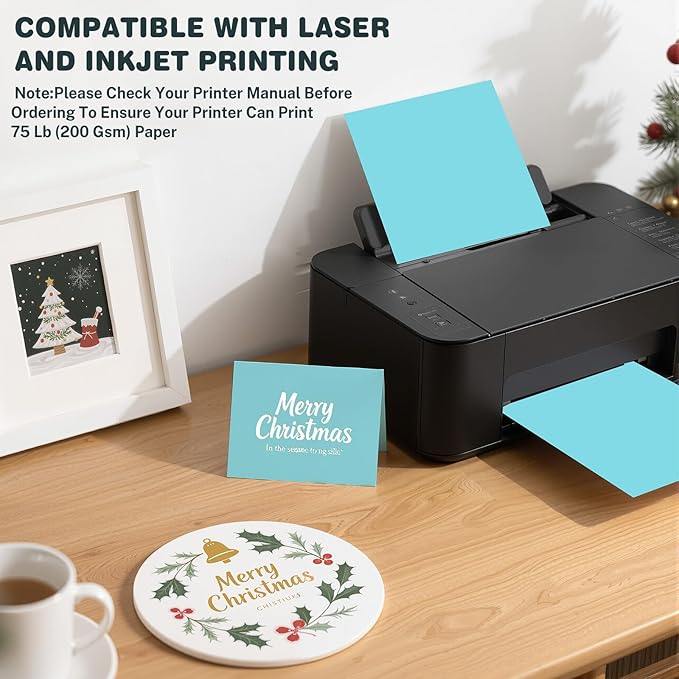 Light Blue Cardstock 8.5 X 11, 80 Sheets Card Stock, 75lb/ 200gsm Copy Paper - Image 4