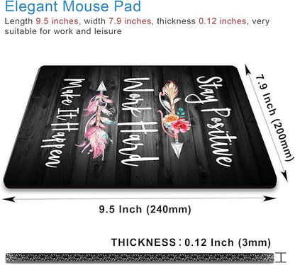 IMAYONDIA Rustic Black Wood Grain Mouse Pad, Mousepad Inspirational Quotes - Image 2