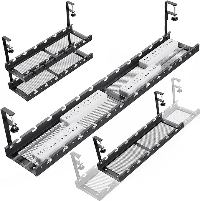 WIGAKDRU 31Inch Extendable Under Desk Cable Management Tray Multi-Model Metal by WIGAKDRU
