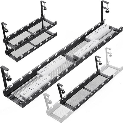 WIGAKDRU 31Inch Extendable Under Desk Cable Management Tray Multi-Model Metal by WIGAKDRU