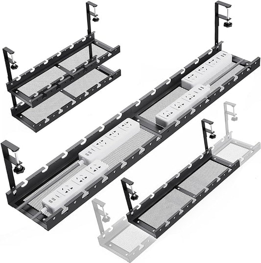 WIGAKDRU 31Inch Extendable Under Desk Cable Management Tray Multi-Model Metal by WIGAKDRU