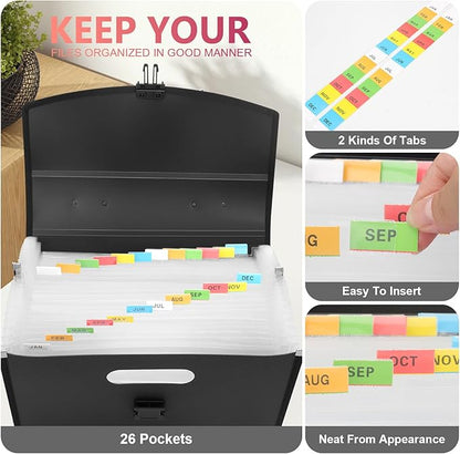 Uquelic 26 Pockets Expanding File Folder Organizer - Image 2