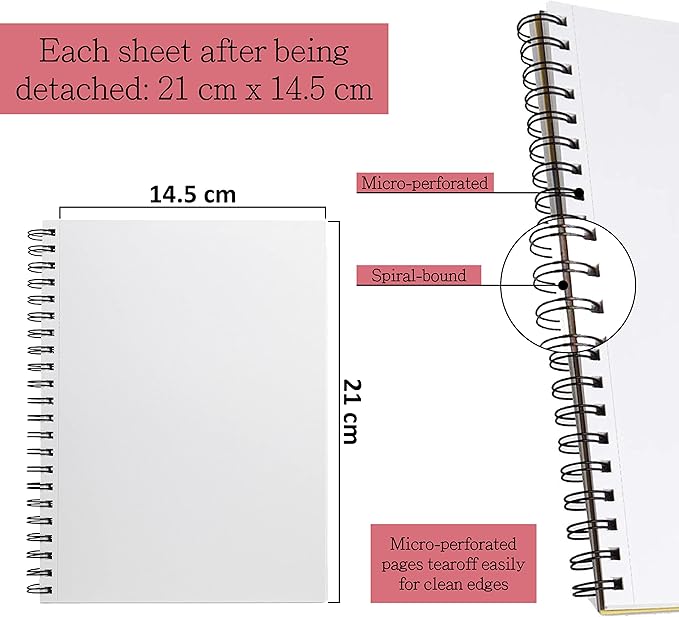 Elan A5 Sketchbook, 80 Sheets Italian Paper 80 lb/120 GSM, Acid-Free Sketch - Image 3
