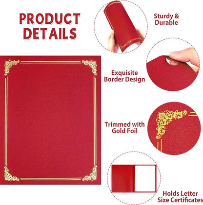 gisgfim 15Pcs Certificate Holders Diploma Covers Single Sided Gold Foil Border - Image 4