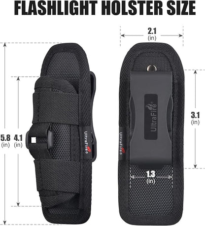 ULTRAFIRE Tactical Flashlight Holster Pouch, 360 Degree Adjustable Police Duty - Image 6