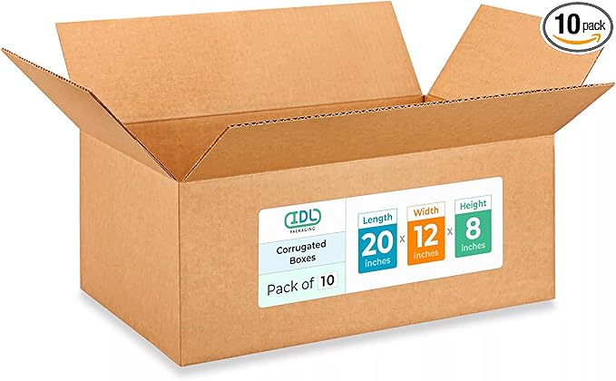 Large Shipping & Moving Boxes 20x12x8 inches by IDLPackaging