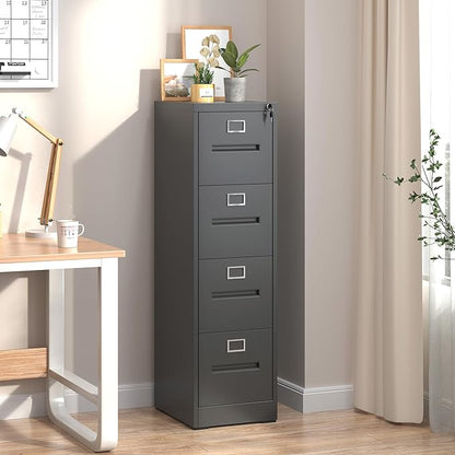 Yukimo 4 Drawer File Cabinet, Vertical File Cabinet - Image 2