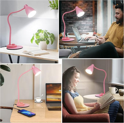 BOHON Cute Desk Lamp with USB Charging Port, Flexible Neck Auto Dimming Table - Image 8