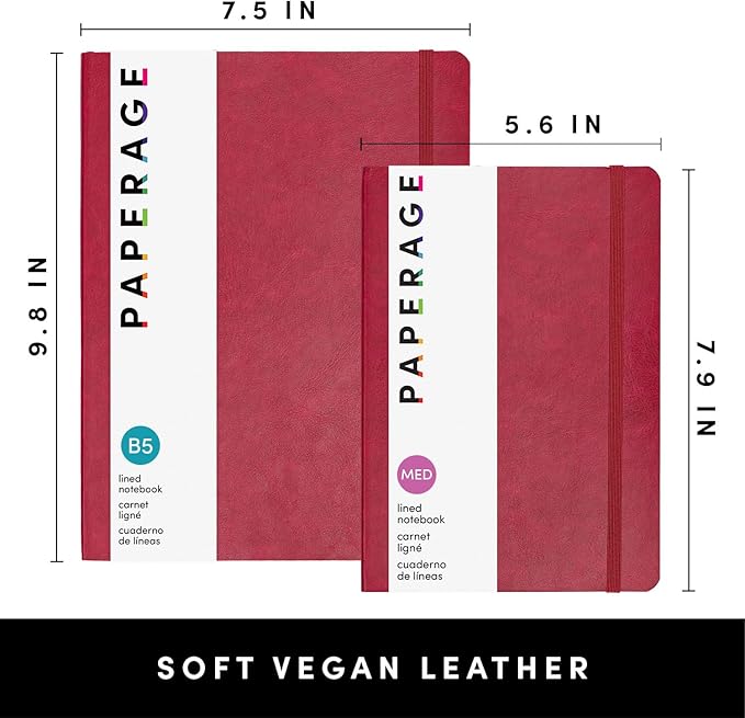 PAPERAGE Softcover Lined Journal Notebook, 160 Pages, Medium College Ruled - Image 2