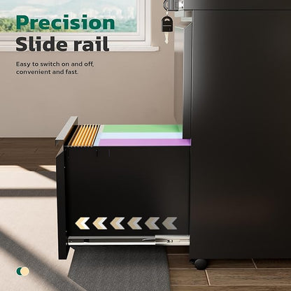 Greenvelly 2 Drawer Mobile File Cabinet - Image 8