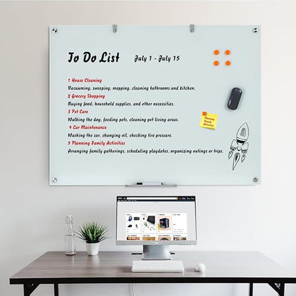 Glass Dry Erase Board, 48 x 36 Inches Magnetic Glass Whiteboard - Image 6
