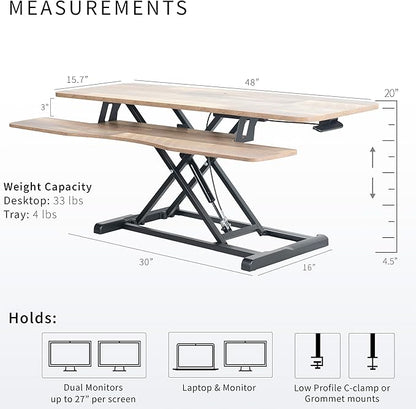 VIVO 48 inch Desk Converter, K Series, Height Adjustable Sit to Stand Riser - Image 3