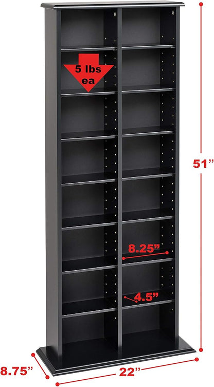 Prepac 2 Column Tall Cabinet Media, Double Multimedia Storage Tower - Image 3