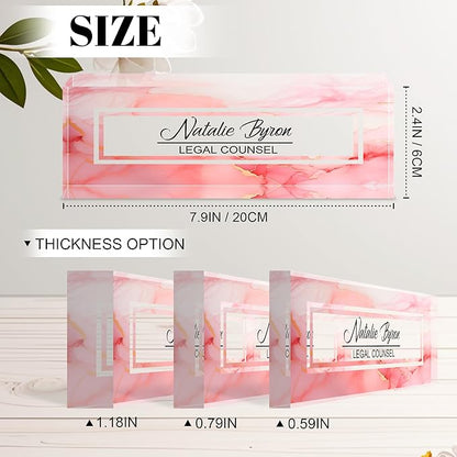 Personalized Name Plate for Desk, Custom Acrylic Desk Name Sign, Office - Image 3