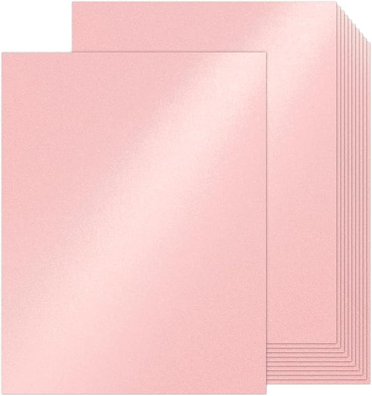 24 Sheets Pink Shimmer Cardstock 8.5 x 11 Iridescent Paper, Goefun 80lb Card by Goefun