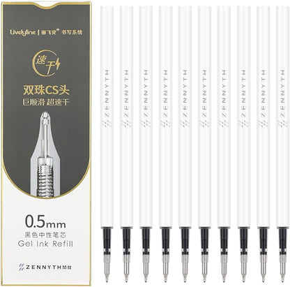 Ddaowanx 10 Pieces Gel Ink Pen Refills, Fine Point 0.5mm Tip Smooth Writing by Ddaowanx