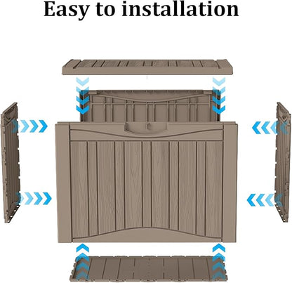Decksplore 50 Gallon Outdoor Storage Box Waterproof Lockable Resin Deck Box - Image 7