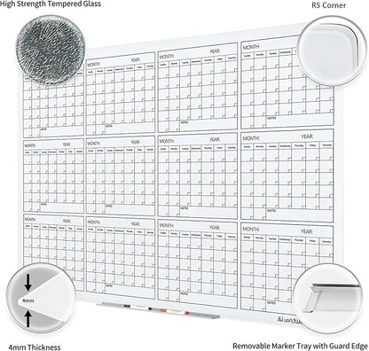 Magnetic Whiteboard Glass Board Yearly Calendar - Image 2
