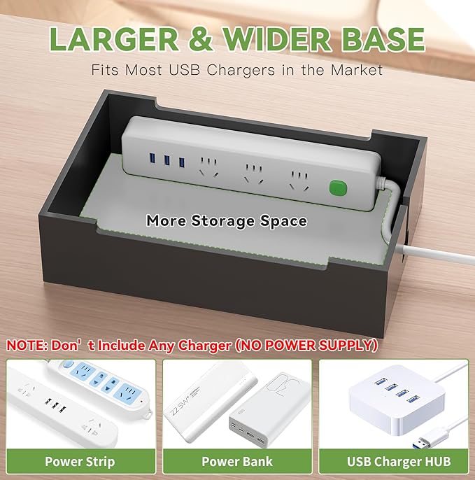 Pezin & Hulin Bamboo Charging Station, Electronic Devices Organizer - Image 4