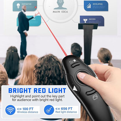 2-in-1 USB Type C Presentation Clicker Wireless Presenter Remote Clicker - Image 5