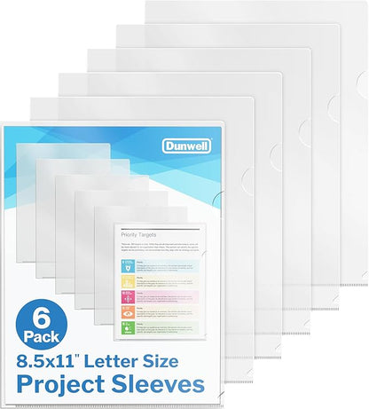 Dunwell Clear Folders for Documents, Plastic 8.5x11 File Sleeves for Document by Dunwell