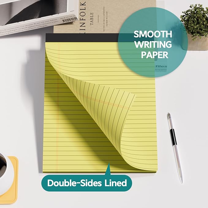MSKKSM Legal Pads 8.5 x 11, 2 Pack Yellow Note Pads 8.5 x 11 Writing Pads - Image 6