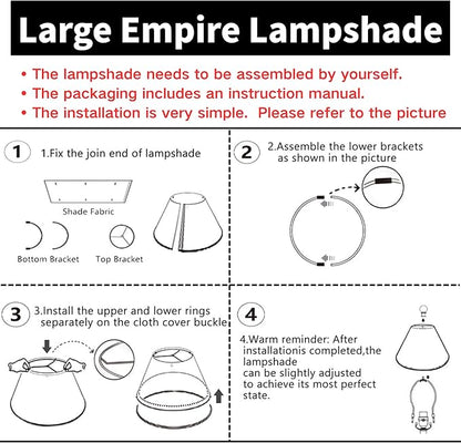 GO&SO 2Pcs Large Lamp Shades Burgundy Fabric Lampshade, 6.5" Top x 16.3" Bottom - Image 7