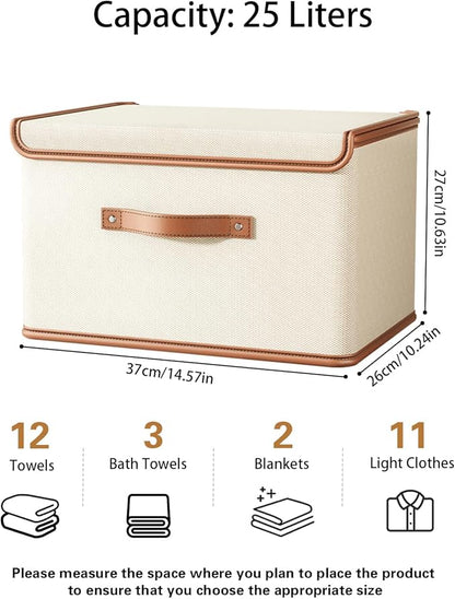 Tuza 2 Pack Storage Bins with Lids, Collapsible Closet Organizer Container - Image 2