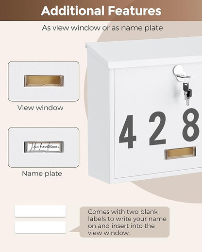 LAND·VOI Locking Wall-Mount Mailbox - Image 8