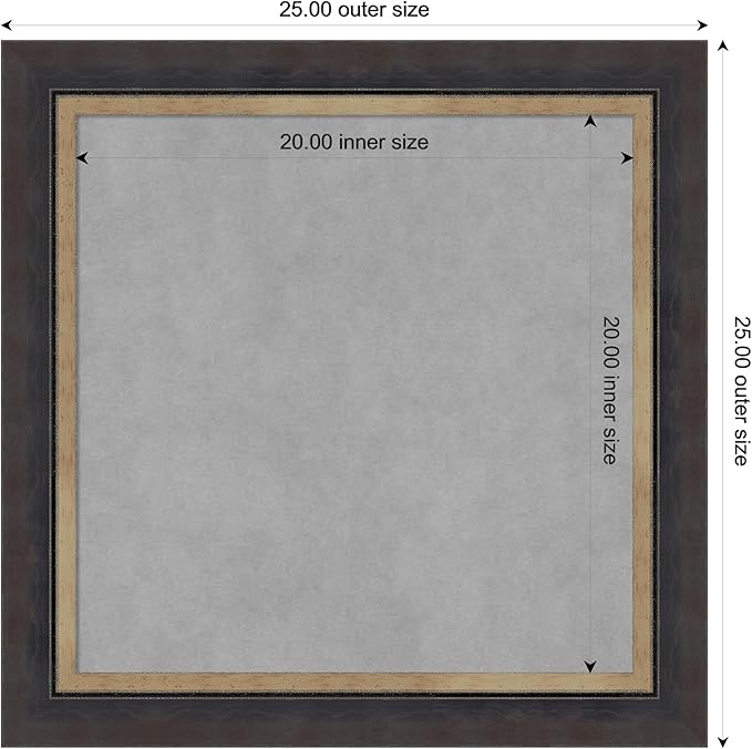 Amanti Art Black Framed Magnetic Board 25x25 Medium Vision Board - Image 4