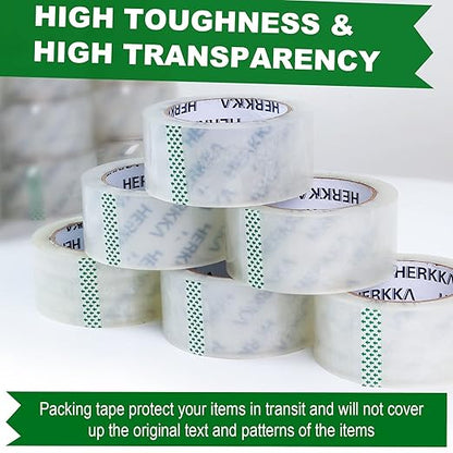 HERKKA Clear Packing Tape, 18 Rolls Heavy Duty Packaging Tape - Image 2