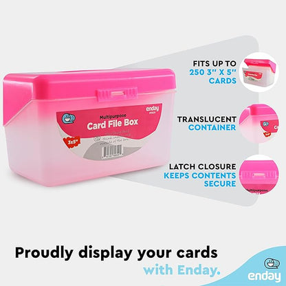 Enday Index Card Holder Pink, 3x5 Note Flash Card Organizer Case, Index Card - Image 4
