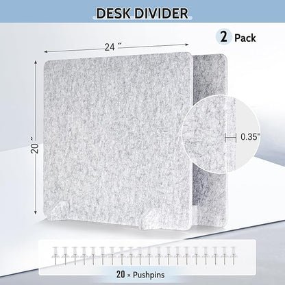 AMUSIGHT 2 Pack Acoustic Desk Dividers - Image 2