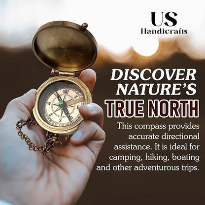Be Strong and Courageous, Do Not Be Afraid Brass Engraved Compass - Image 3