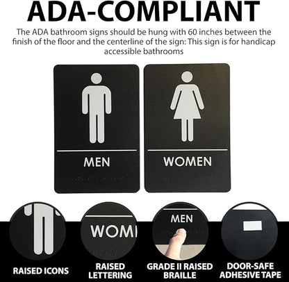 USA Made - Men's and Women's Restroom Signs ADA-Compliant Bathroom Door Signs - Image 7