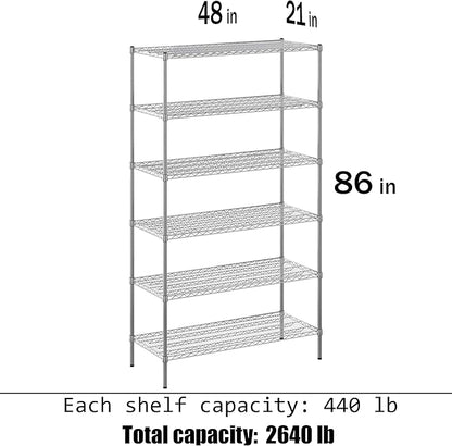 Regal Altair 21" Deep x 48" Wide x 86" Height Wire Shelving Kit | 6-Tier | NSF - Image 3