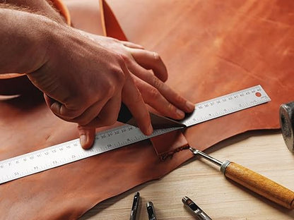Metal Ruler with Cork Backing, 12+18 Inch Stainless Steel Rulers 12 Inch 18 - Image 5