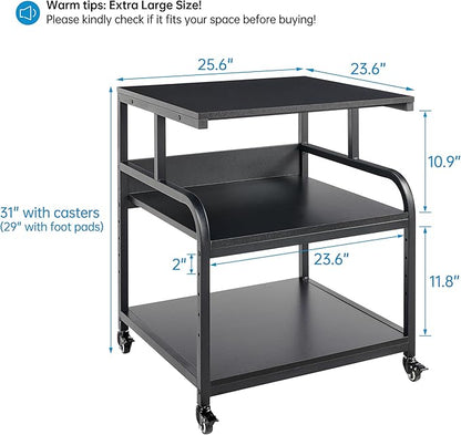 Fannova 25.6" x 23.6" Extra Large Printer Stand Table - Image 2