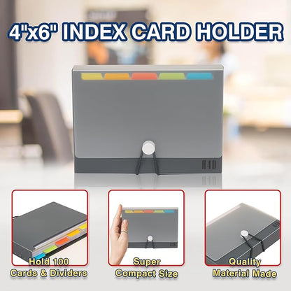 H4D 4x6 Index Card Case with 100 Heavyweight Ruled Index Cards and Dividers - Image 3