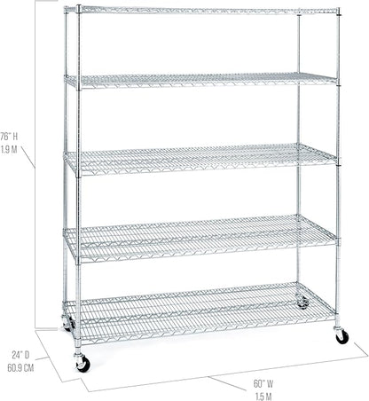 Seville Classics UltraDurable Heavy Duty NSF Solid Steel Wire Rack Storage Unit - Image 5