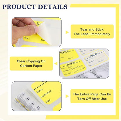 6 Pack of 1800 Visitor Badges Stickers Visitor Log Book - Image 3