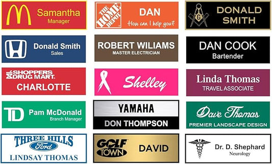 Better Badges Engraved Custom Name Tags Up to 3 Lines of Engraving by Unknown
