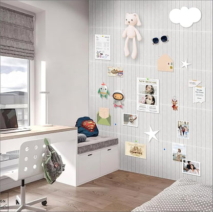 Smarpau Large Cork Board for Walls, 12 Pack Slat Felt Wall Tiles - Image 6