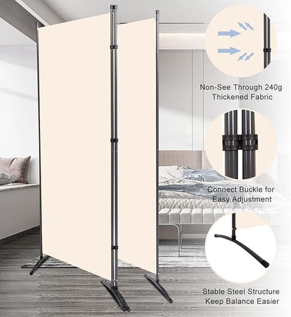 Room Divider 6FT Folding Privacy Screens, 3 Panel Partition Room Dividers - Image 4