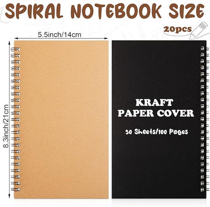 Eersida 20 Pack A5 Spiral Notebook College Ruled Spiral Notebook Bulk 5.5 x 8.3 - Image 2